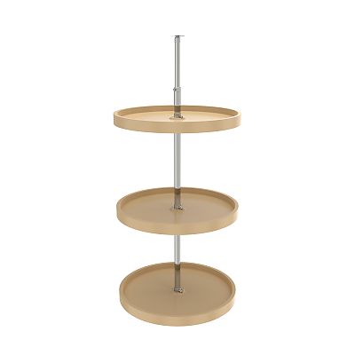 Rev-A-Shelf 20" Almond Polymer Full-Circle 3-Shelf Lazy Susan w/Dependent Hardware for Corner Wall Cabinets
