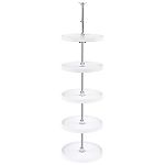 Rev-A-Shelf 16" White Polymer (5) Shelf Full-Circle Lazy Susan w/ Telescoping Post for Pantry