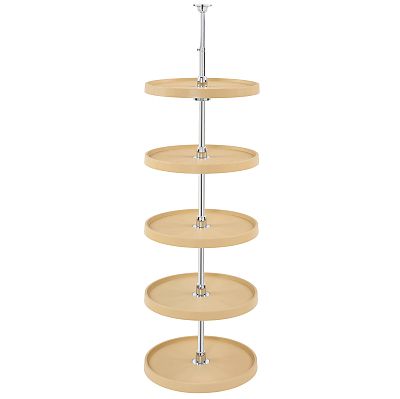 Rev-A-Shelf 18" Almond Polymer (5) Shelf Full Circle Lazy Susan w/Telescoping Post for Pantry