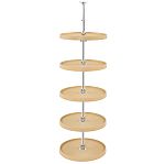 Rev-A-Shelf 18" Almond Polymer (5) Shelf Full Circle Lazy Susan w/Telescoping Post for Pantry