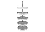 Rev-A-Shelf 20" White Polymer (5) Shelf Full-Circle Lazy Susan w/ Telescoping Post for Pantry