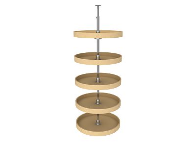 Rev-A-Shelf 20" Almond Polymer (5) Shelf Full Circle Lazy Susan w/Telescoping Post for Pantry