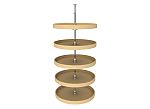 Rev-A-Shelf 24" Almond Polymer (5) Shelf Full Circle Lazy Susan w/Telescoping Post for Pantry
