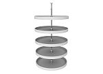 Rev-A-Shelf 28" White Polymer (5) Shelf Full-Circle Lazy Susan w/ Telescoping Post for Pantry