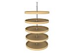 Rev-A-Shelf 28" Almond Polymer (5) Shelf Full Circle Lazy Susan w/Telescoping Post for Pantry