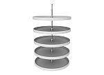 Rev-A-Shelf 32" White Polymer (5) Shelf Full-Circle Lazy Susan w/ Telescoping Post for Pantry