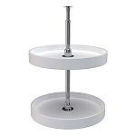 Rev-A-Shelf 18" White Polymer Full-Circle 2-Shelf Lazy Susan for Corner Wall Cabinets