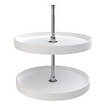 Rev-A-Shelf 24" White Polymer Full-Circle 2-Shelf Lazy Susan for Corner Base Cabinets