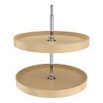 Rev-A-Shelf 24" Almond Polymer Full-Circle 2-Shelf Lazy Susan for Corner Base Cabinets