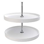 Rev-A-Shelf 28" White Polymer Full-Circle 2-Shelf Lazy Susan for Corner Base Cabinets