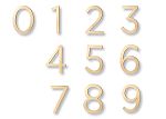 Sure-Loc 6" (152mm) Floating Aluminum House Numbers - (Satin Brass)