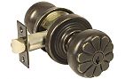 Emtek Cast Bronze Petal Keyed Entry Door Knobset w/ Round Rosette