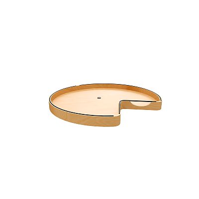 Rev-A-Shelf Craftsman Collection 28" Solid Maple Kidney-Shaped Lazy Susan for Corner Base Cabinets w/ Swivel Bearing and Black Accents