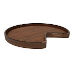 Rev-A-Shelf Craftsman Collection 28" Solid Walnut Kidney-Shaped Lazy Susan for Corner Base Cabinets w/ Swivel Bearing and Black Accents