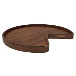 Rev-A-Shelf Craftsman Collection 32" Solid Walnut Kidney-Shaped Lazy Susan for Corner Base Cabinets w/ Swivel Bearing and Black Accents