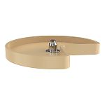 Rev-A-Shelf 18" Almond Polymer Single Shelf Kidney Shaped Lazy Susan w/ Bottom Mount Hardware for Walk-In Pantry