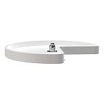 Rev-A-Shelf 24" White Polymer Single Shelf Kidney-Shaped Lazy Susan w/ Bottom Mount Hardware for Walk-In Pantry