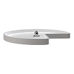 Rev-A-Shelf 28" White Polymer Single Shelf Kidney-Shaped Lazy Susan Set w/ Bottom Mount Hardware