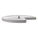 Rev-A-Shelf 32" White Polymer Single Shelf Kidney-Shaped Lazy Susan Set w/ Bottom Mount Hardware