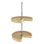 Rev-A-Shelf 18" Almond Polymer 2-Shelf Kidney Shape Lazy Susan Set