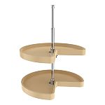 Rev-A-Shelf 24" Almond Polymer 2-Shelf Kidney Shape Lazy Susan Set
