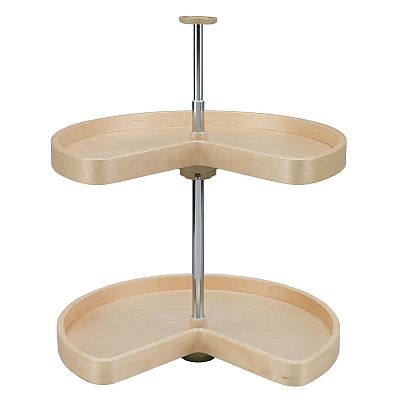 Rev-A-Shelf 28" (711mm) Banded Wood Kidney 2-Shelf Lazy Susan Set (Maple)