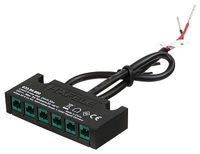 Hafele Loox5 24V LED 6-Way Distribution Block with Bare Ends - EACH