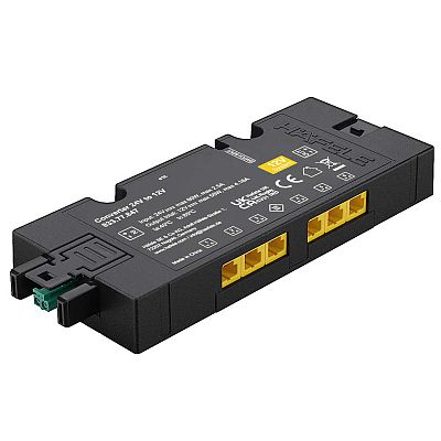 Hafele Loox5 Converter for Connecting 12V LED Devices to 24V Driver 6-Way Box-to-Box Distributor, with switching function - EACH