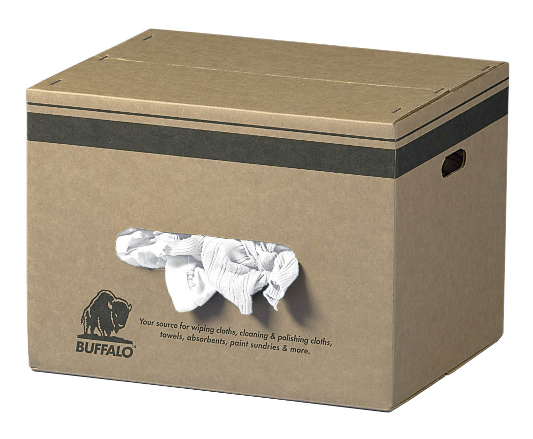 Buffalo Industries 10523 - Recycled White T-Shirt Rags - 10 lb