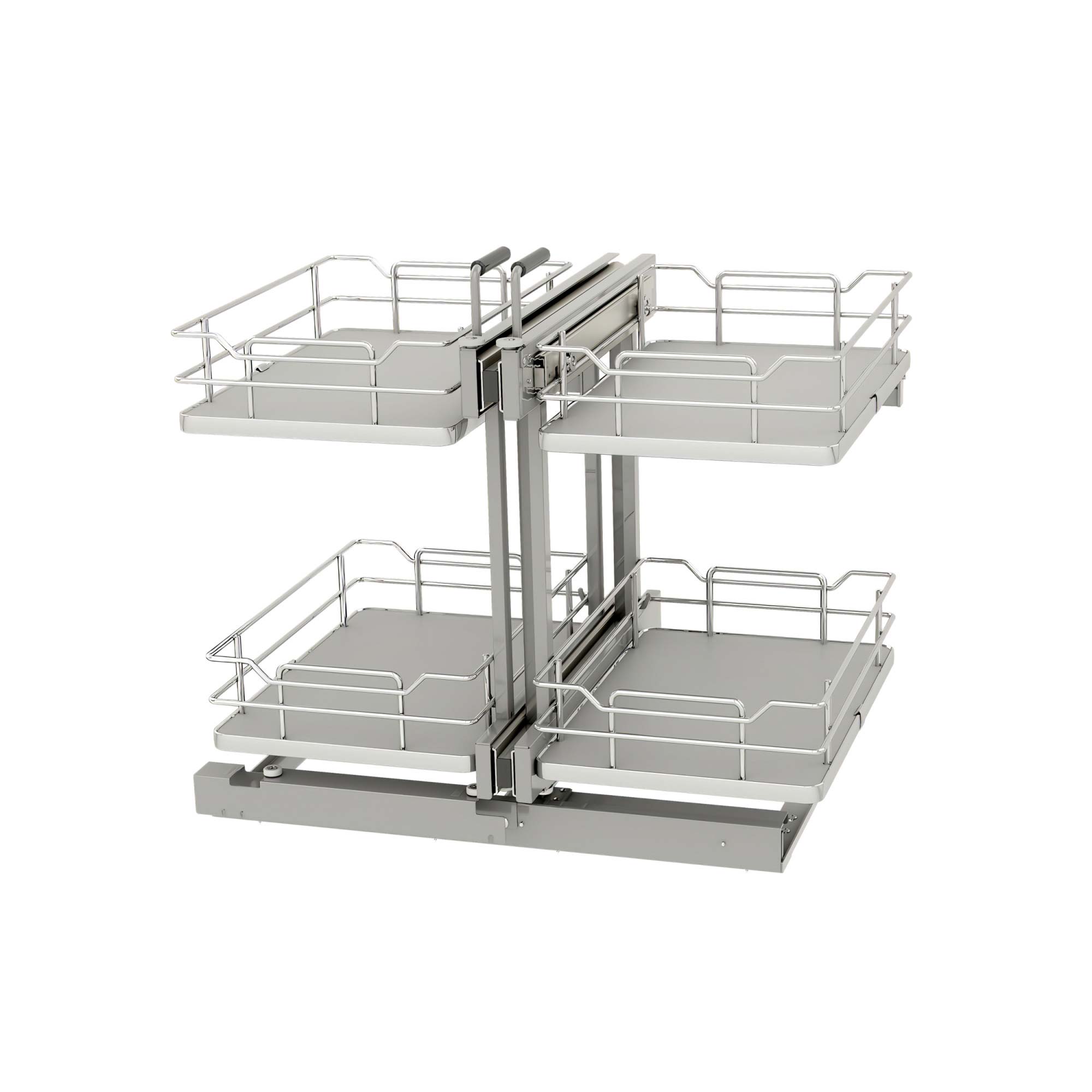 Rev-A-Shelf 53PSPE-15SC-GR - Steel Two-Tier Pullout Solid Bottom
