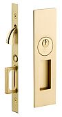 Emtek Narrow Modern Rectangular Solid Brass Mortise Pocket Door Keyed Lockset