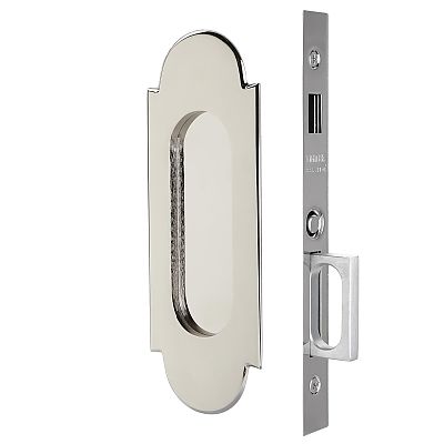 Emtek Classic Solid Brass Scalloped Pocket Door Mortise Dummy Set