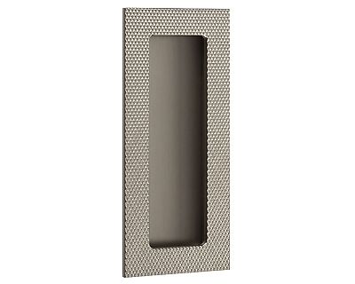 Emtek Modern Solid Brass 4" (102mm) Rectangle Knurled Flush Pull with Plain Pocket - EACH