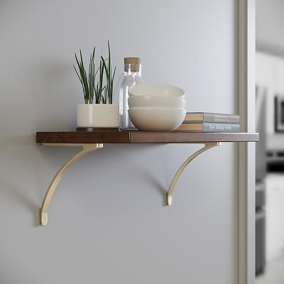 Ashley Norton 8" Solid Bronze Curved Shelf Bracket