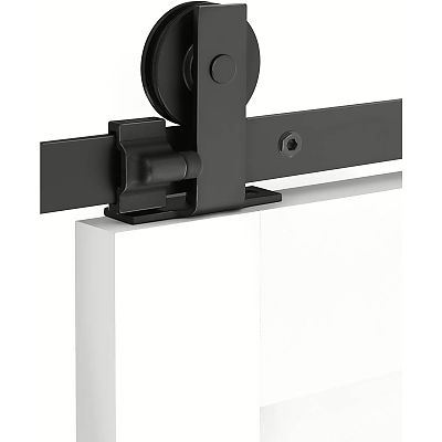 Emtek Modern Rectangular Top Mount Sliding Barn Door Flat Track Set