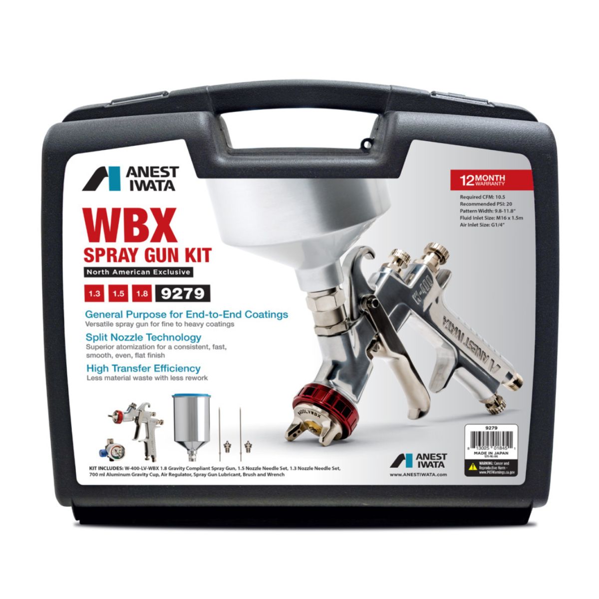 Anest Iwata Americas 9279 - Anest Iwata WBX Gravity Spray Gun Kit