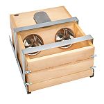 Rev-A-Shelf Natural Maple Outlet Drawer w/ BLUM Soft-Close for 18" Face Frame Vanity Cabinets