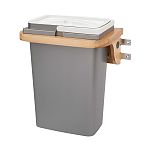 Rev-A-Shelf Natural Maple Door Mount Single Silver 8 qt. Waste Container for 30" Vanity Sink Base
