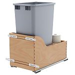 Rev-A-Shelf Single 50qt. Wood Door Mount Pullout Waste Container w/Soft-Close (Maple)