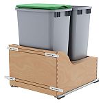 Rev-A-Shelf Double 50qt. Wood Door Mount Pullout Waste Container w/Soft-Close (Maple)