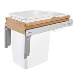 Rev-A-Shelf Single 35 qt. Pullout Top Mount Wood and White Waste Container for 1-3/4 in. Face Frame Cabinet