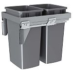 Rev-A-Shelf Double 50-quart Door Top Mount Pullout Waste Container (Silver Polymer)