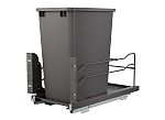 Rev-A-Shelf Orion Gray Steel Bottom Mount Waste Pullout w/ Single 35 qt. Container and Soft-Close for 15" Full-Height Base