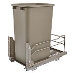 Rev-A-Shelf Single 50 qt. Pullout Champagne Waste Container w/ Soft-Close Slides