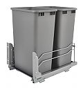 Rev-A-Shelf Double 50-quart Door Mount Pullout Waste Container (Silver Polymer)