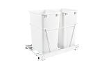 Rev-A-Shelf Double 35qt. Pullout Waste Container w/Full Extension Drawer Slides (White Polymer)