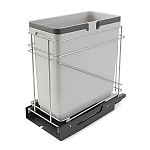 Vibo Single 35 Qt. Pullout Waste Container for 12"W Opening - (Silver/Light Gray)