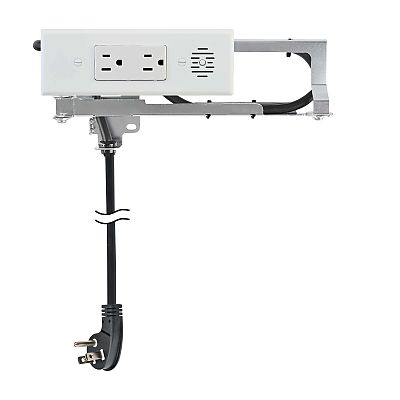 Docking Drawer 15 amp Blade Compact Vanity Outlet, Fits 11" Wide Drawers, (2) AC Outlets, Integrated Safety Shutoff