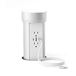 Docking Drawer 15 amp Flush Pop-Up Outlet, (2) 15W USB-C, (1) USB-A, (2) AC, Motorized