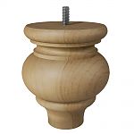 Designs of Distinction 4-1/2" (114mm)H Large Country French Bun Foot w/Hanger Bolt